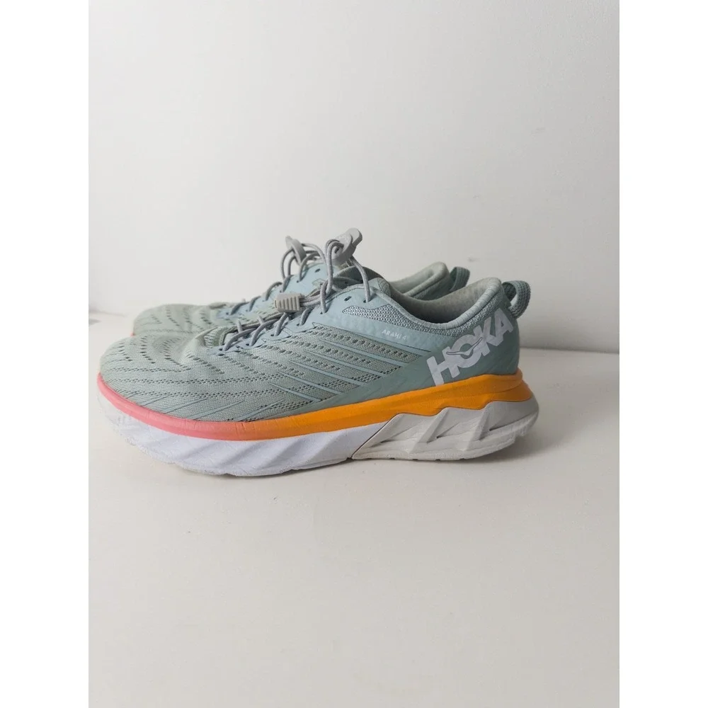 Hoka Arahi 4 Teal Green Shoes Womens‎ US 9 Running Sneakers Drawstring